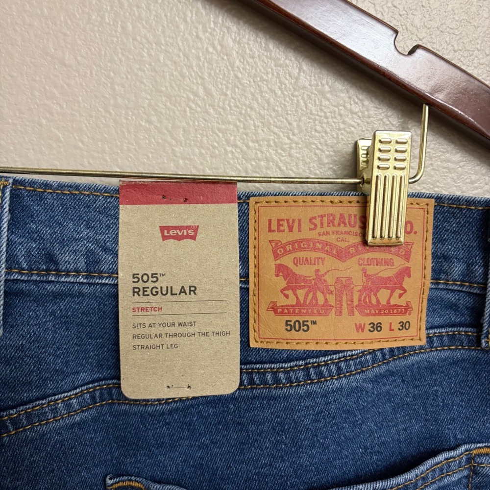 Levi's 505 Jeans Men's 36x30 Blue Denim NWT